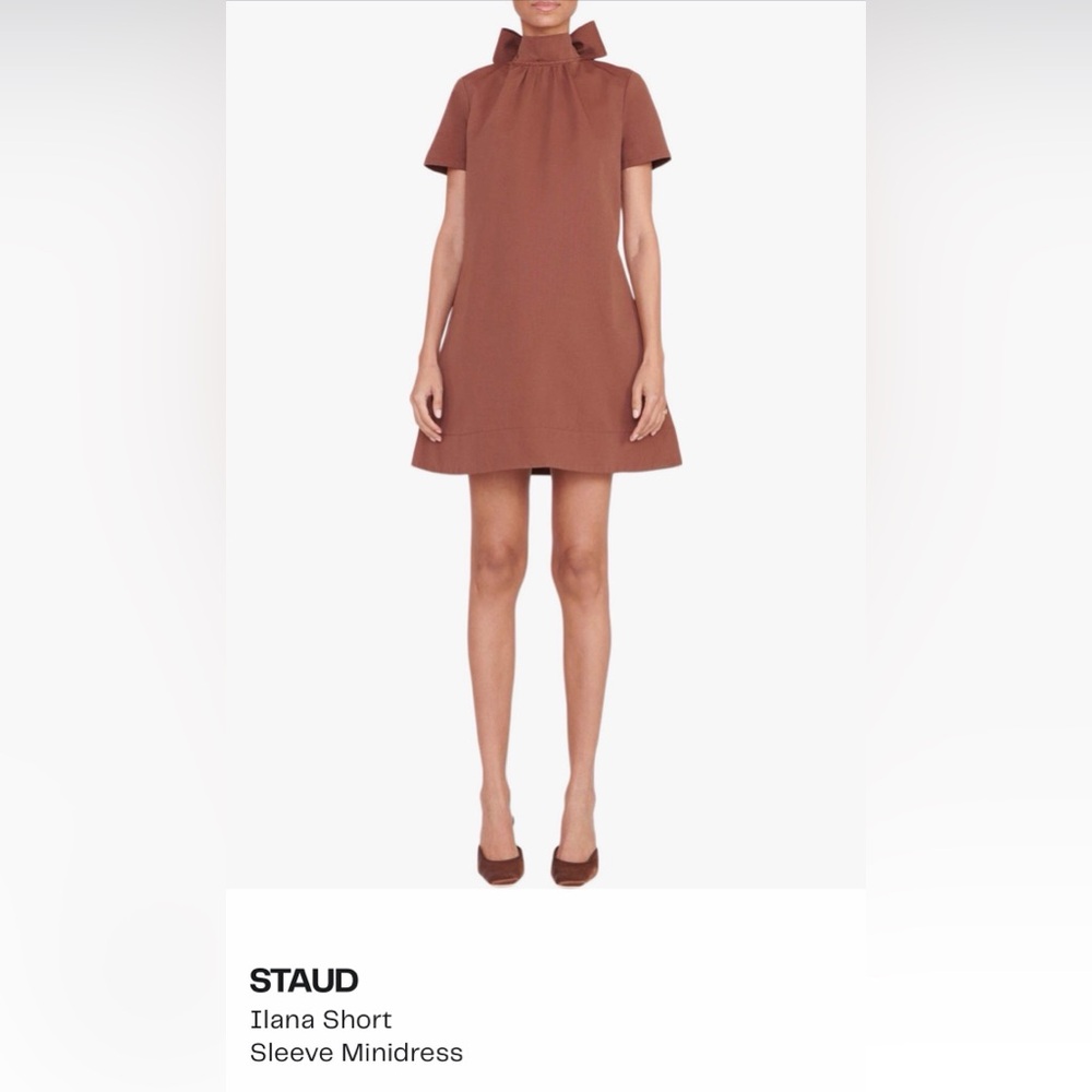 STAUD MINI ILANA Short Sleeve Party Dress NWT